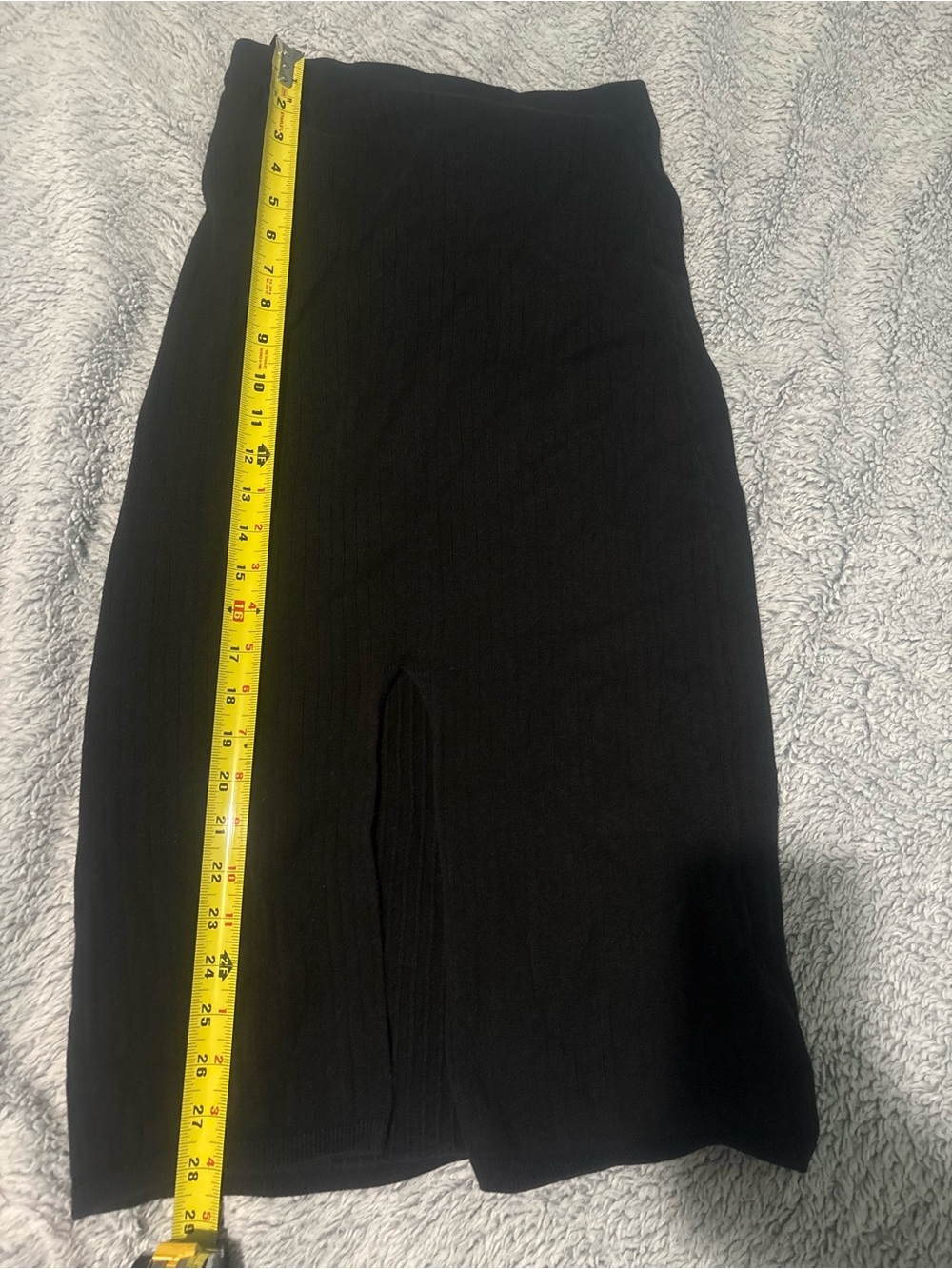 Free people black Pencil Midi Skirt with Front Slit